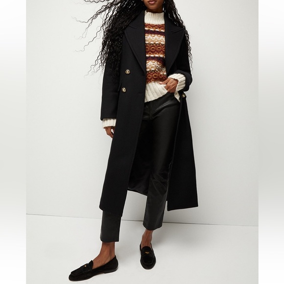 Veronica Beard Frattini Dickey Removable Tie Belt Wool Blended Coat,Black, S,NWT - Picture 2 of 8